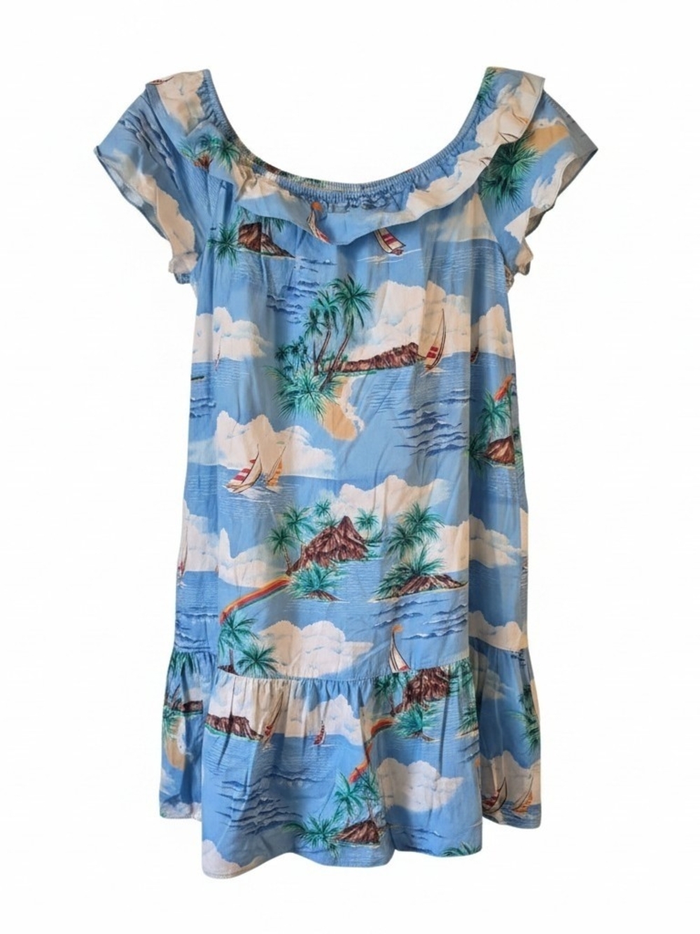 HILO HATTIE The Hawaiian Original | Vintage Tiered Dress Tropical Muumuu‎ | XL